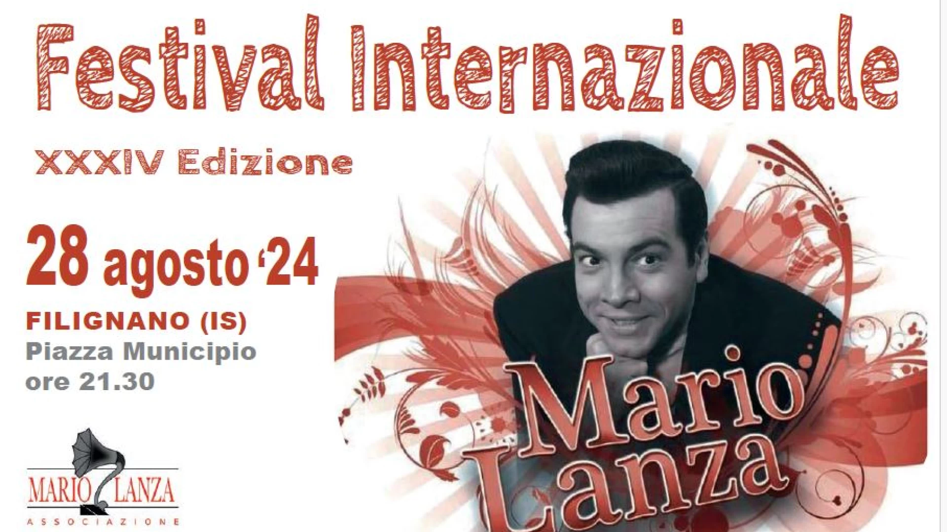 Filignano: in Piazza Municipio la 34°esima edizione del Festival Internazionale Mario Lanza. Si celebra il centenario della morte del grande tenore.